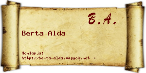 Berta Alda névjegykártya